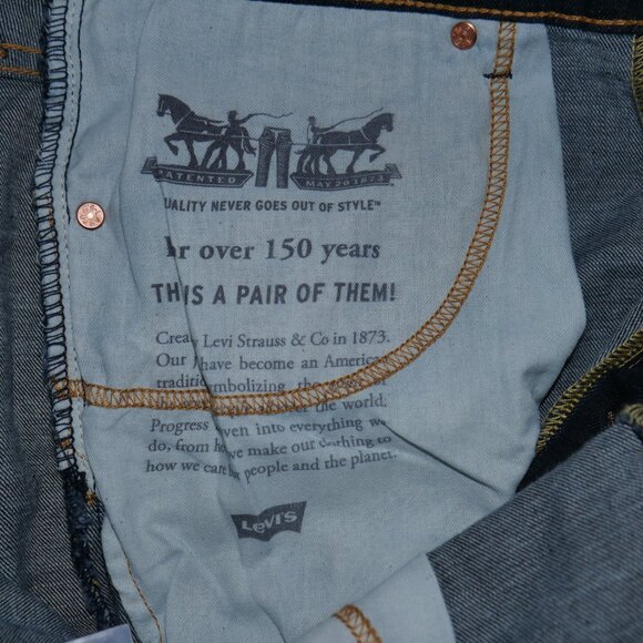 Levi's 514 Mens Jeans Size 38x30 Regular Fit Straight Leg Dark Rinse Denim NEW - Picture 8 of 10